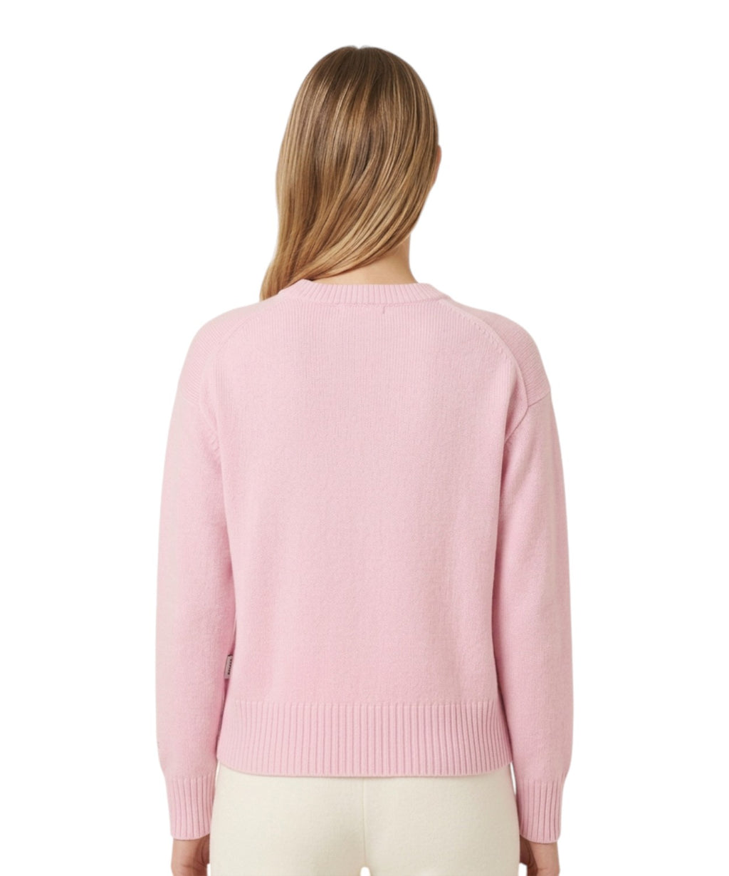 Pull ras-du-cou Tessa en mélange de cachemire avec logo et bulldog