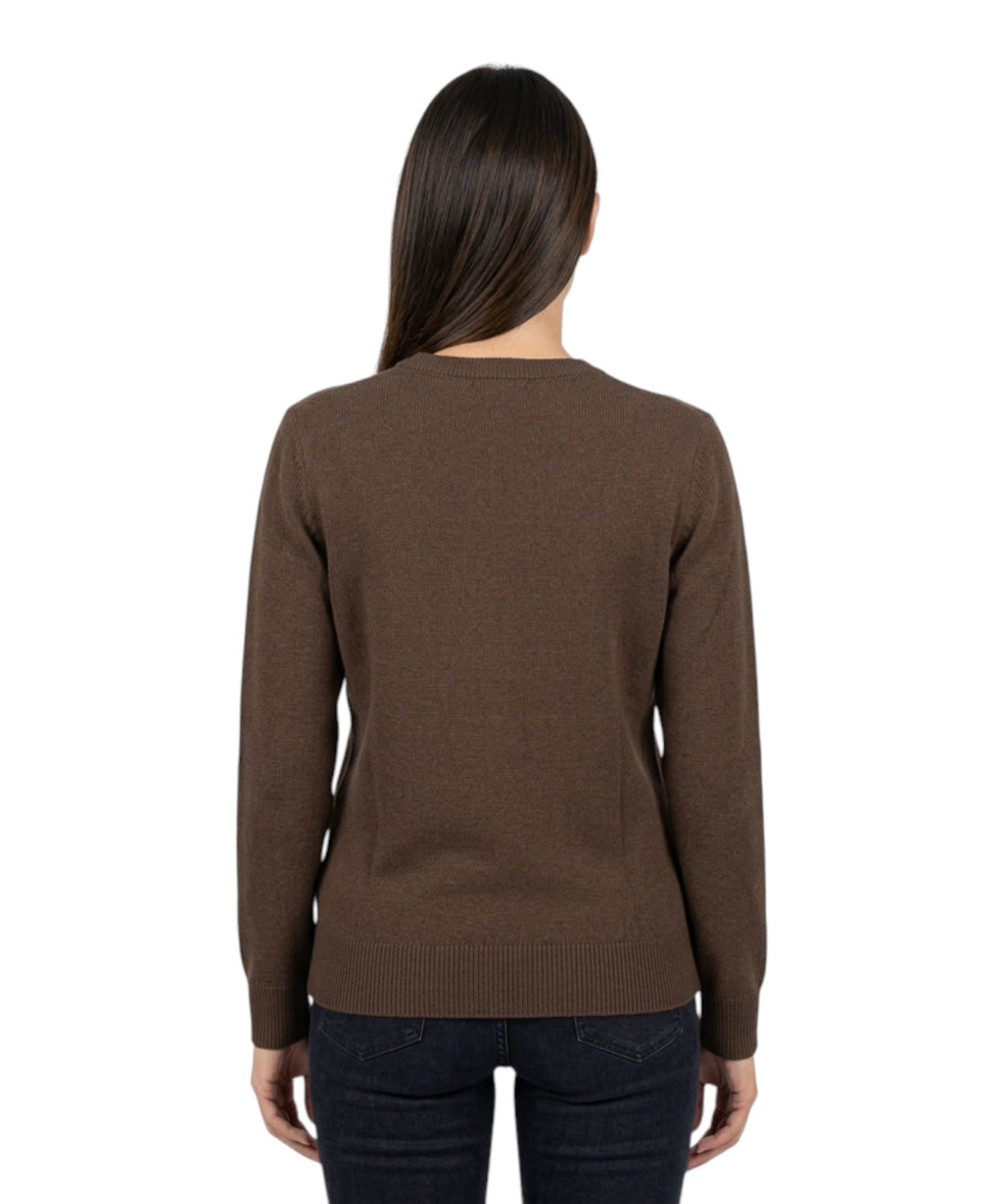 Pull col rond Tessa en mélange de cachemire avec Snoopy en strass