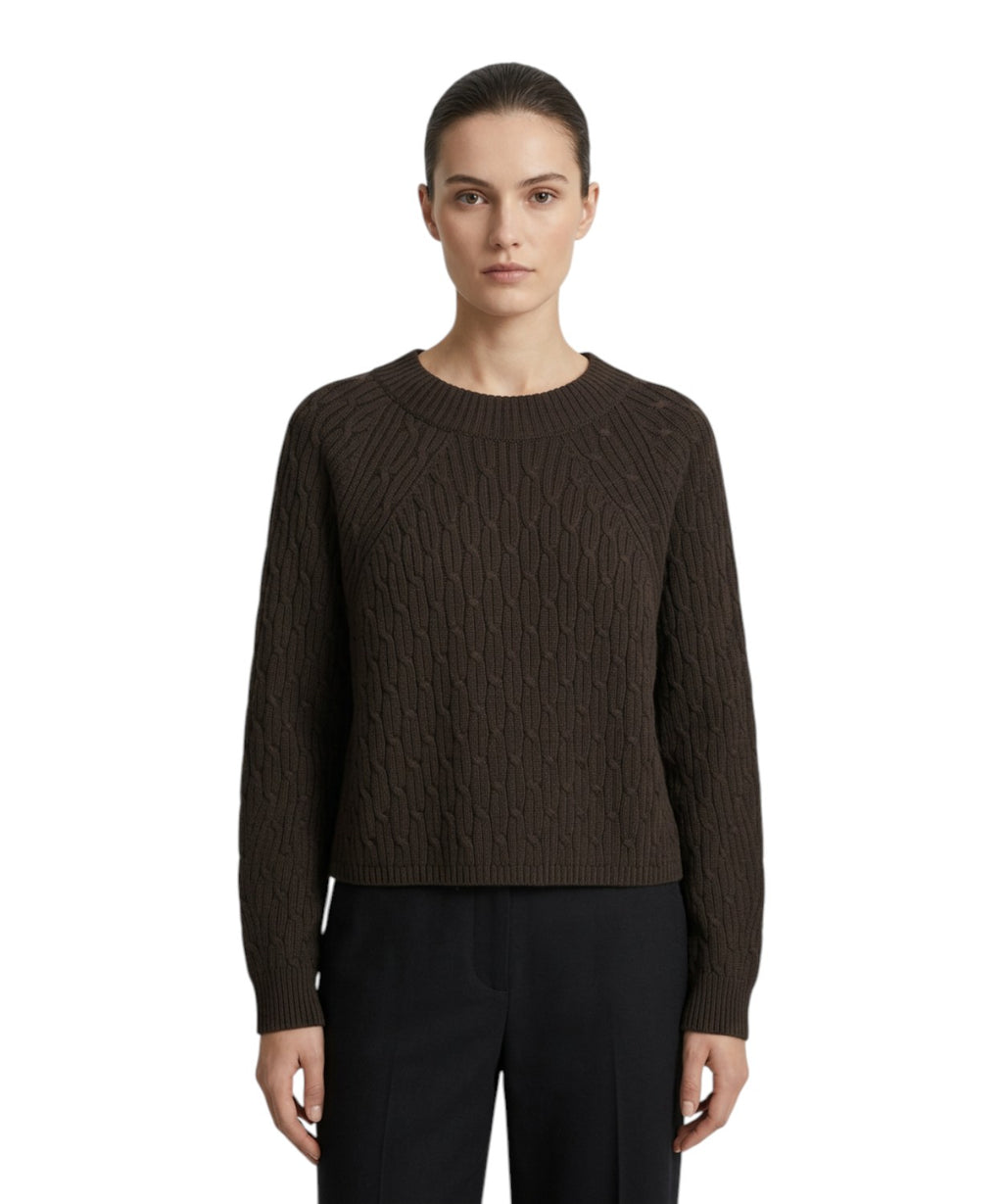 Maglione KABALA in Cotone con Trecce e Collo a Barca