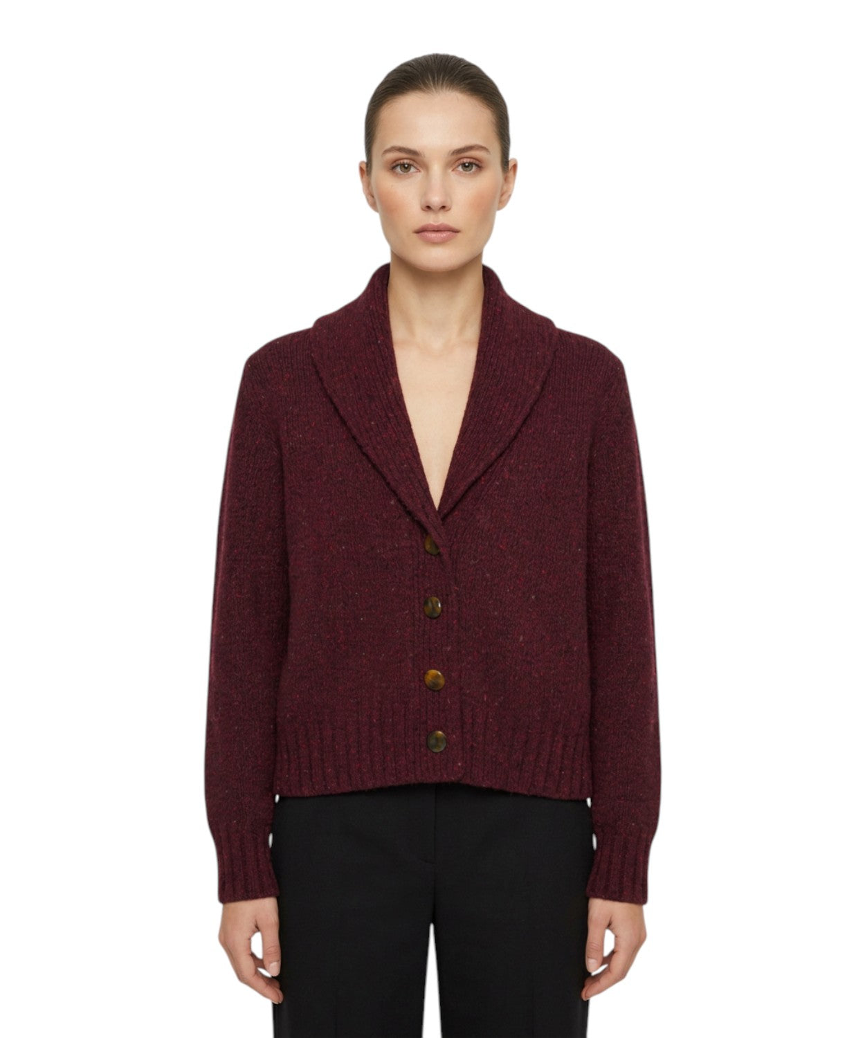Cardigan Marella Geode in Misto Lana con Scollo