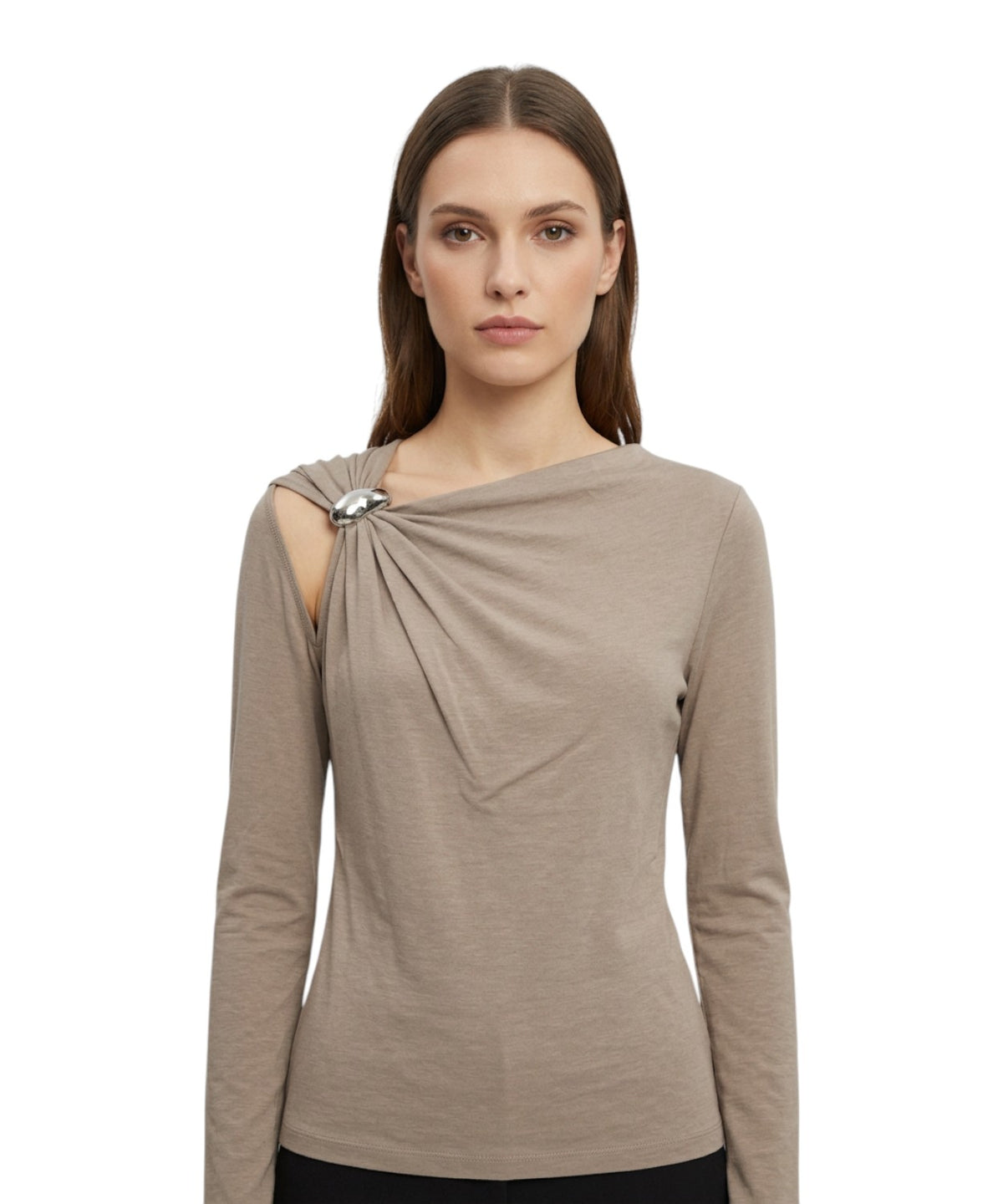 Maglia Marella Donna con Cut-Out e Dettaglio Gioiello