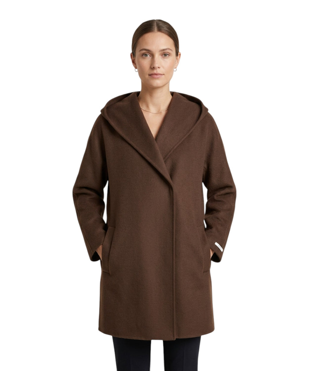 Cappotto donna Landa in Panno di Lana con Cappuccio
