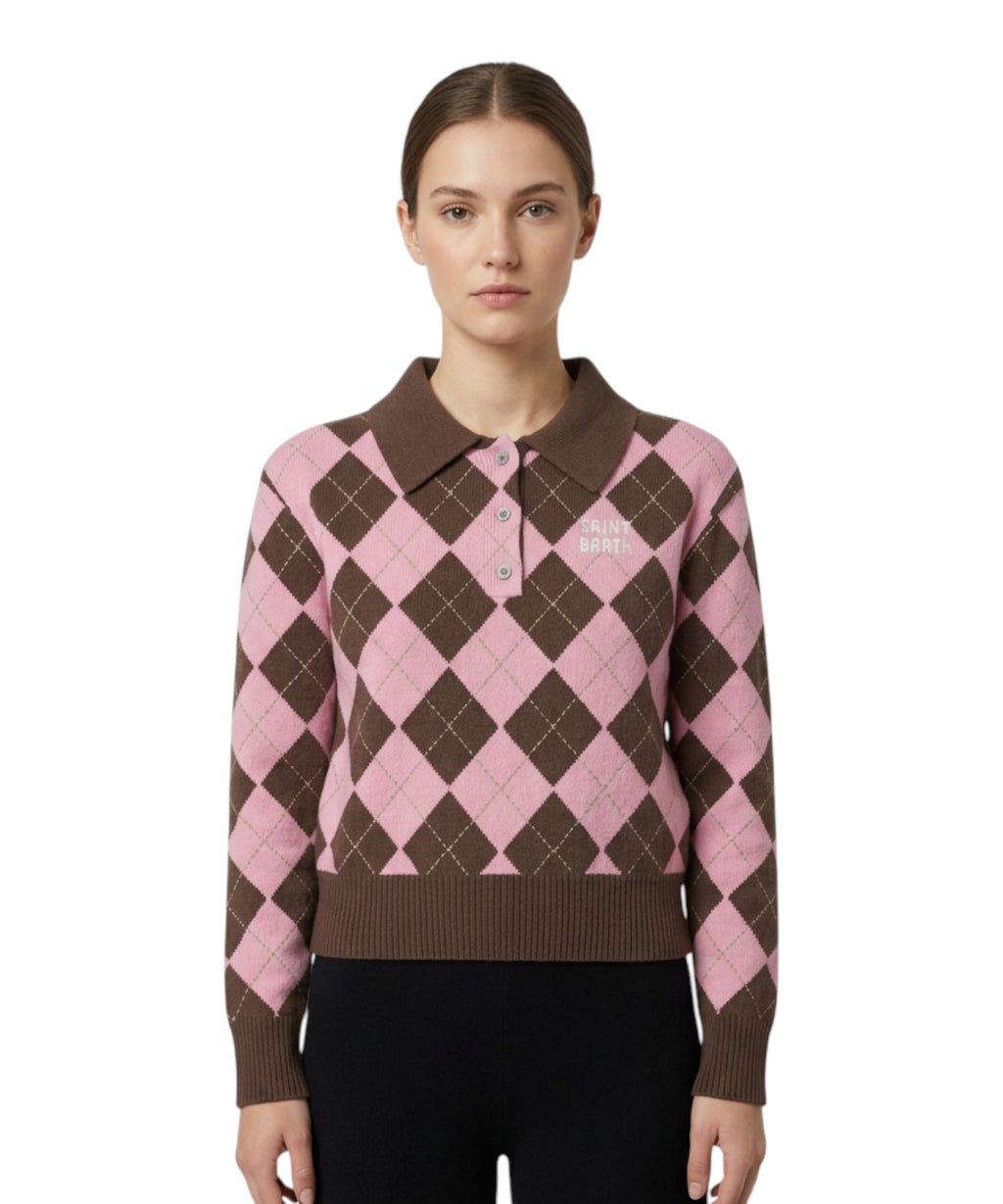 Pull femme MC2 Saint Barth Hadidy avec col et boutons