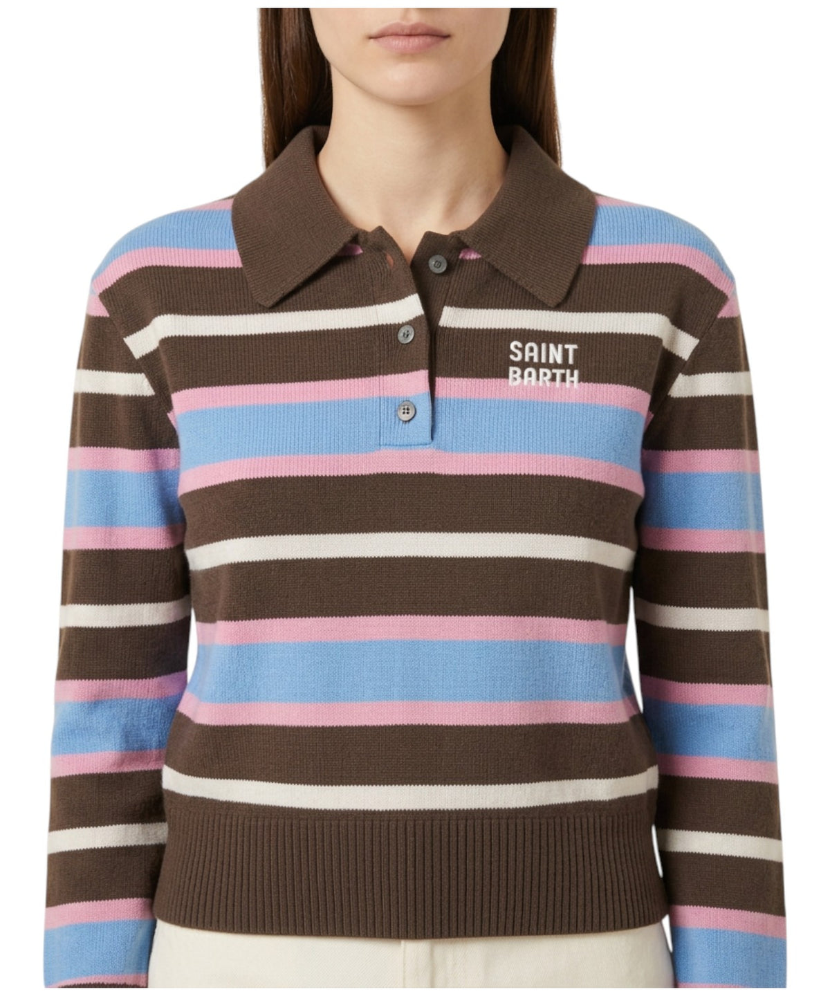 Pull femme MC2 Saint Barth Hadidy avec col et boutons