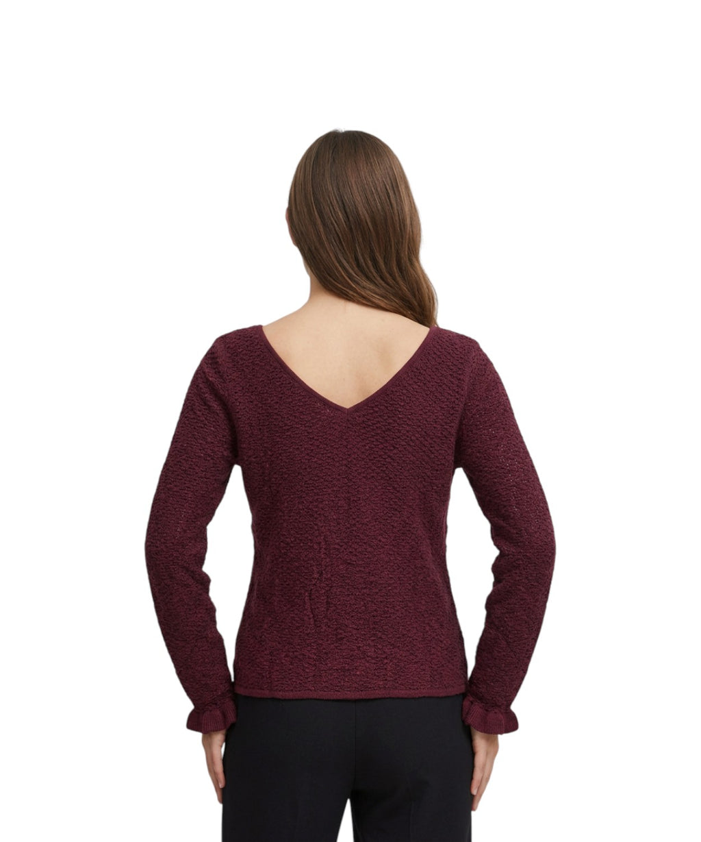 Maglia traforata CANTONE Marella con polsini ruches per donna