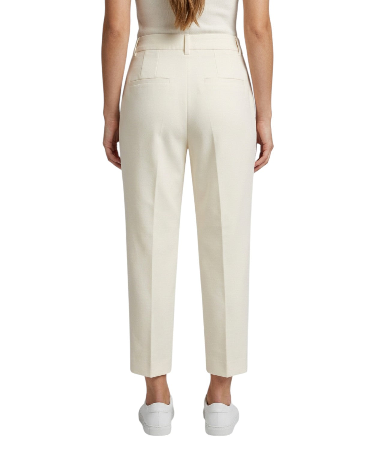 Pantaloni Marella in Cotone Stretch con Piega Centrale
