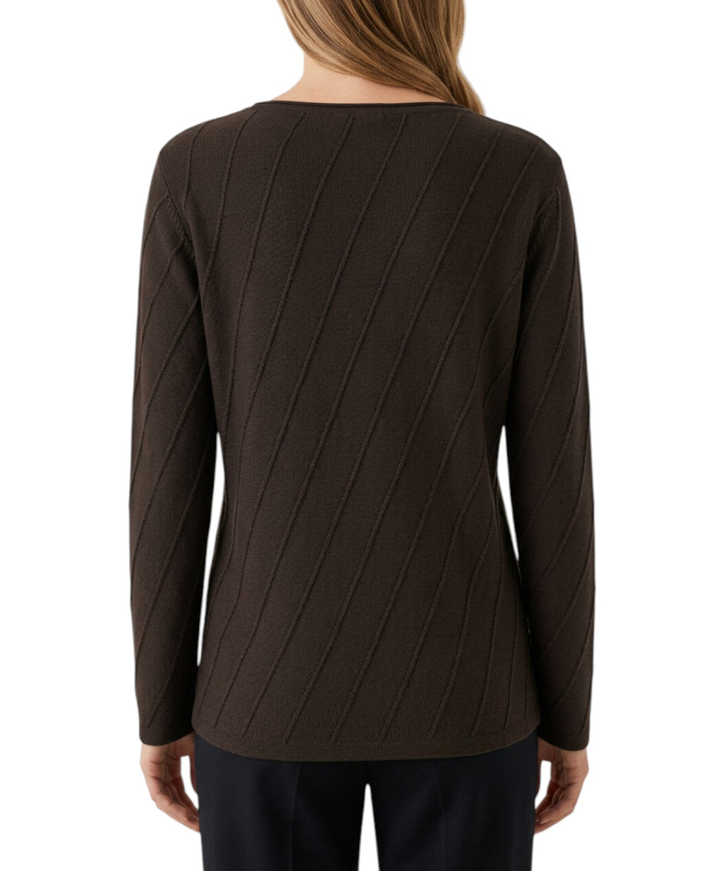 Maglione GINSENG in Lana con Motivo Asimmetrico