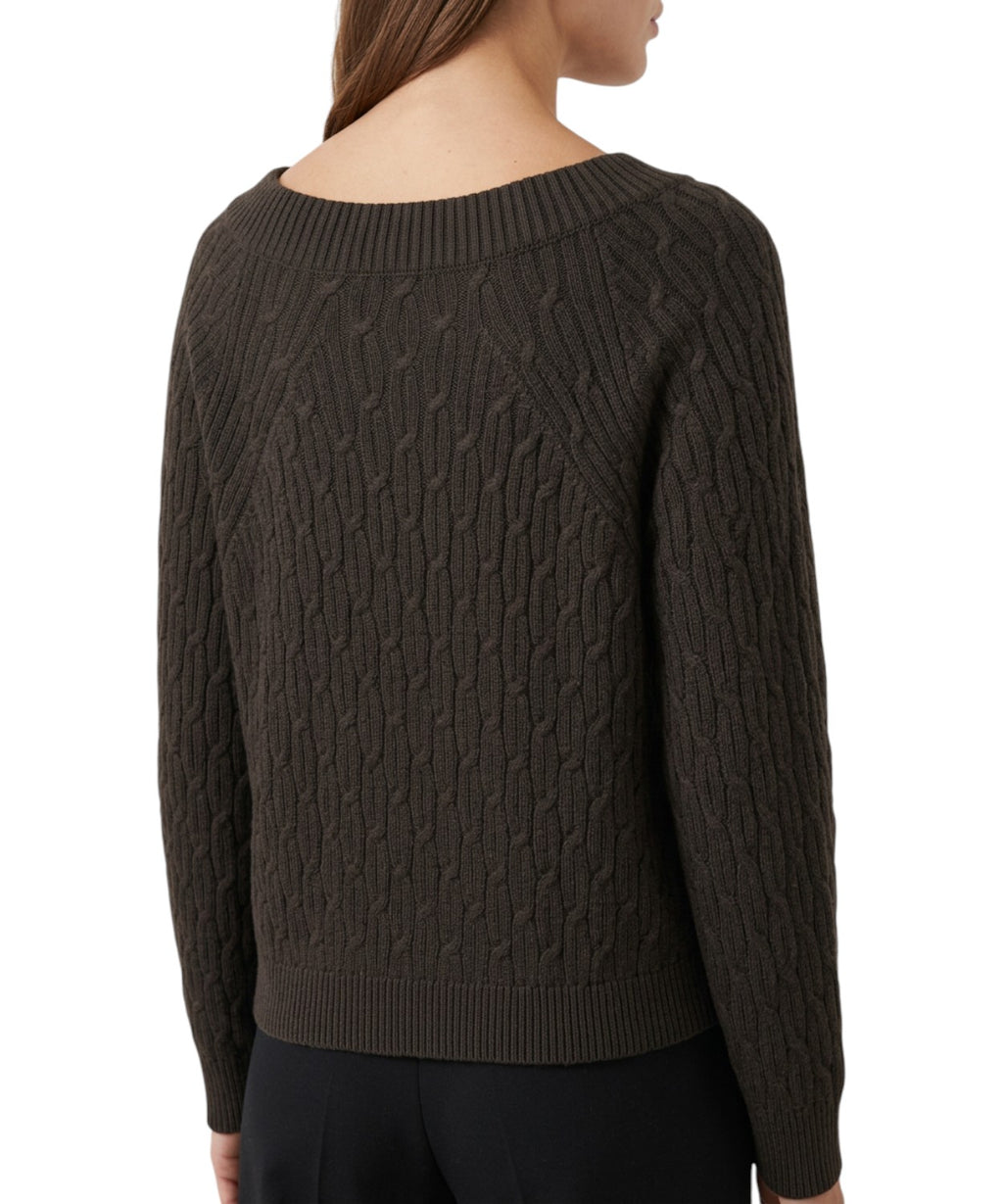 Maglione KABALA in Cotone con Trecce e Collo a Barca