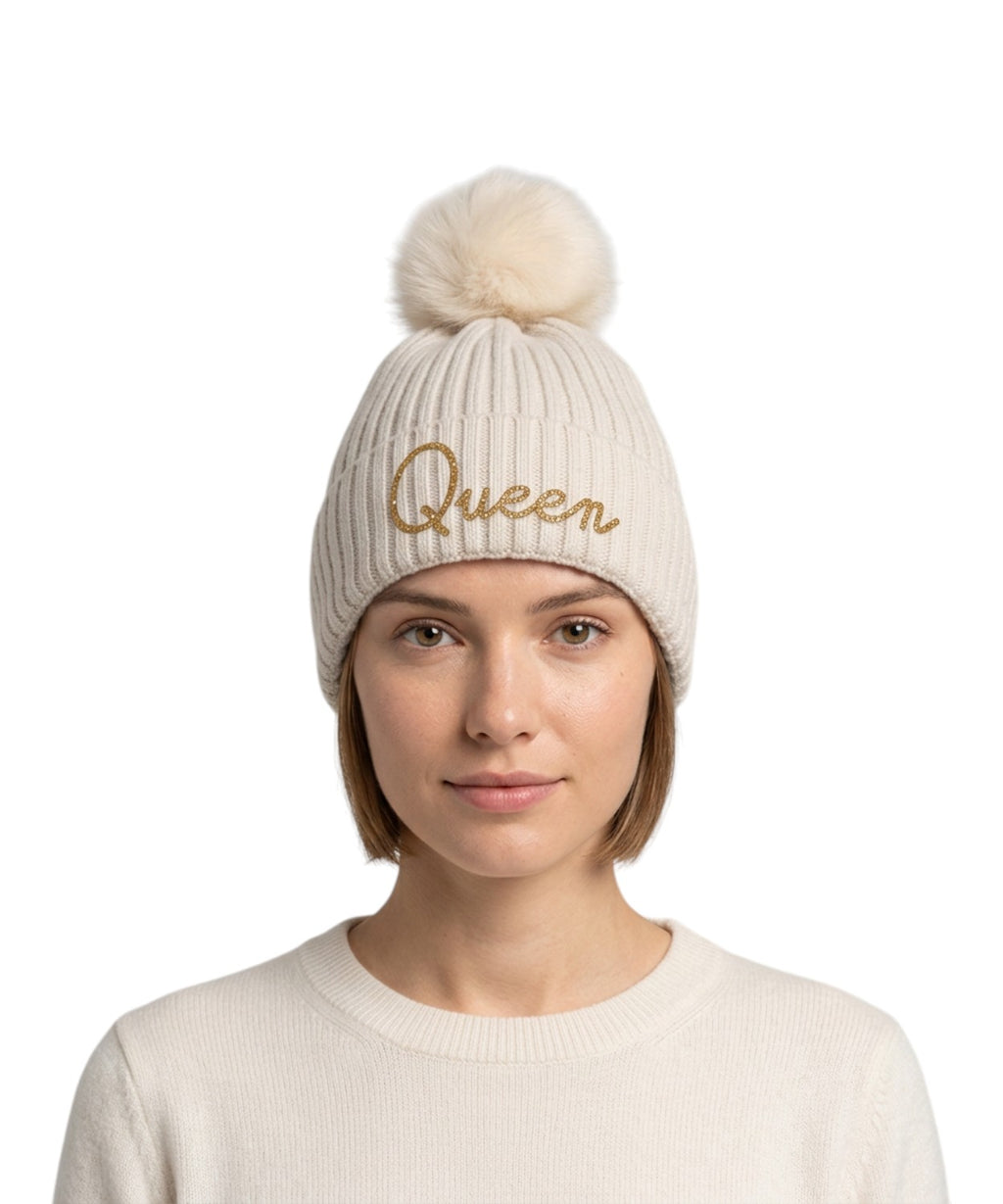 Berretto Wengen in Misto Cashmere con Pompon