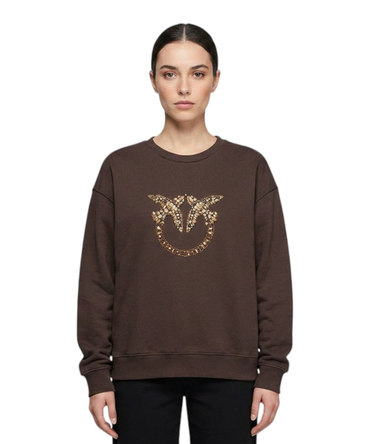 Felpa Pinko Nelly con logo strass