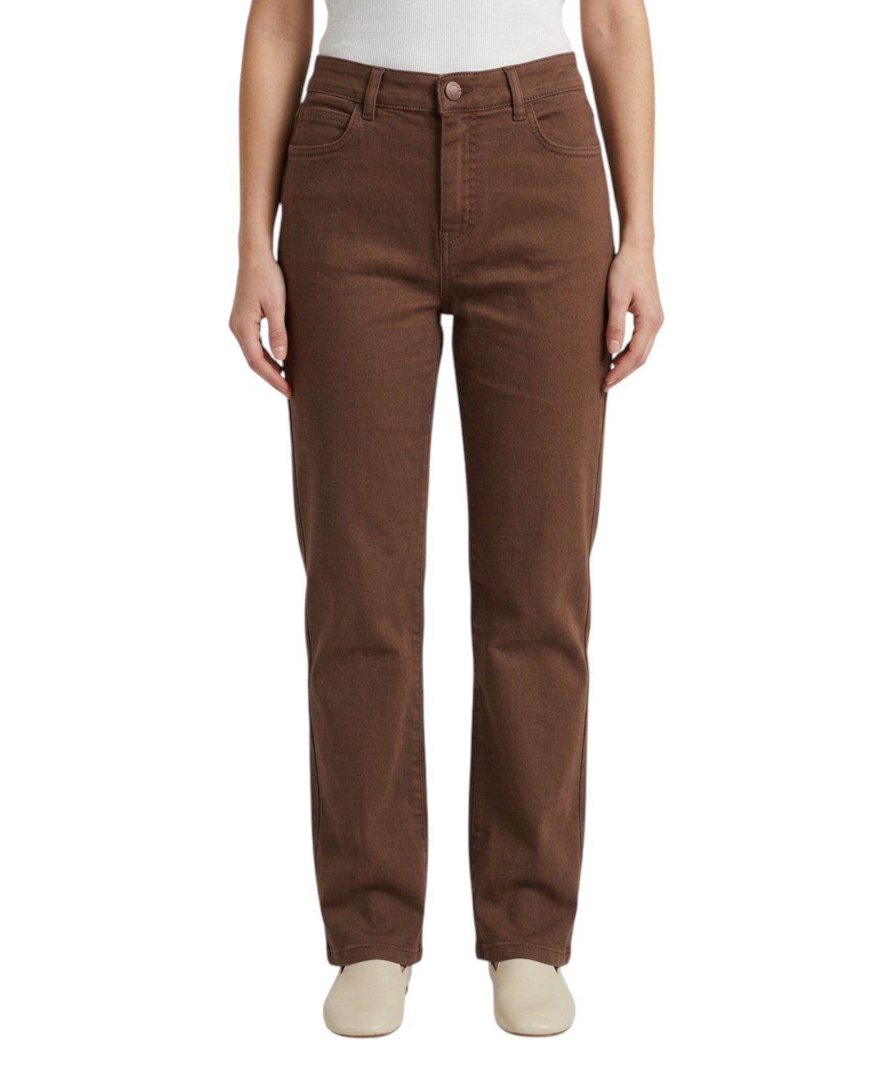 Pantaloni FAVETTA Marella in cotone stretch gamba dritta