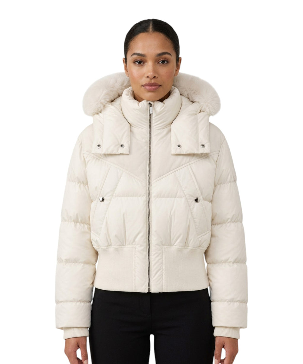 Piumino Donna Colmar con Cappuccio Effetto Pelliccia
