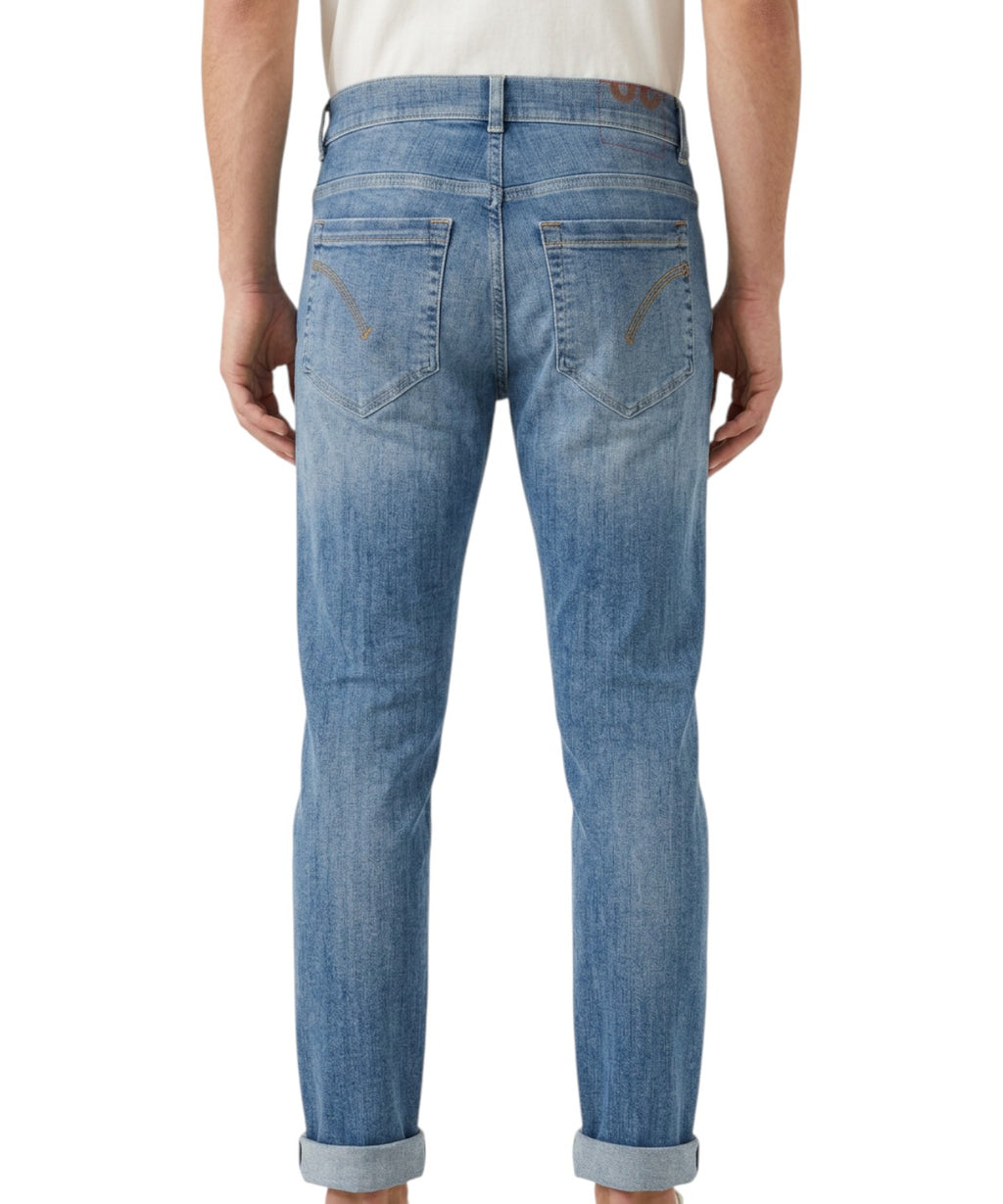Jeans Uomo Dondup George Slim Fit Denim Stretch 13 Oz