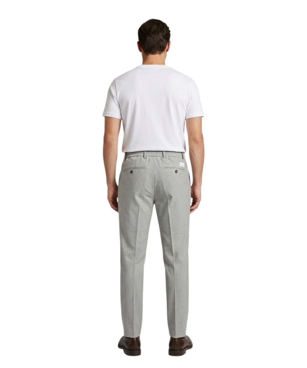 Pantalone Uomo Manuel Ritz in Lana Vergine Stretch con Elastico in Vita