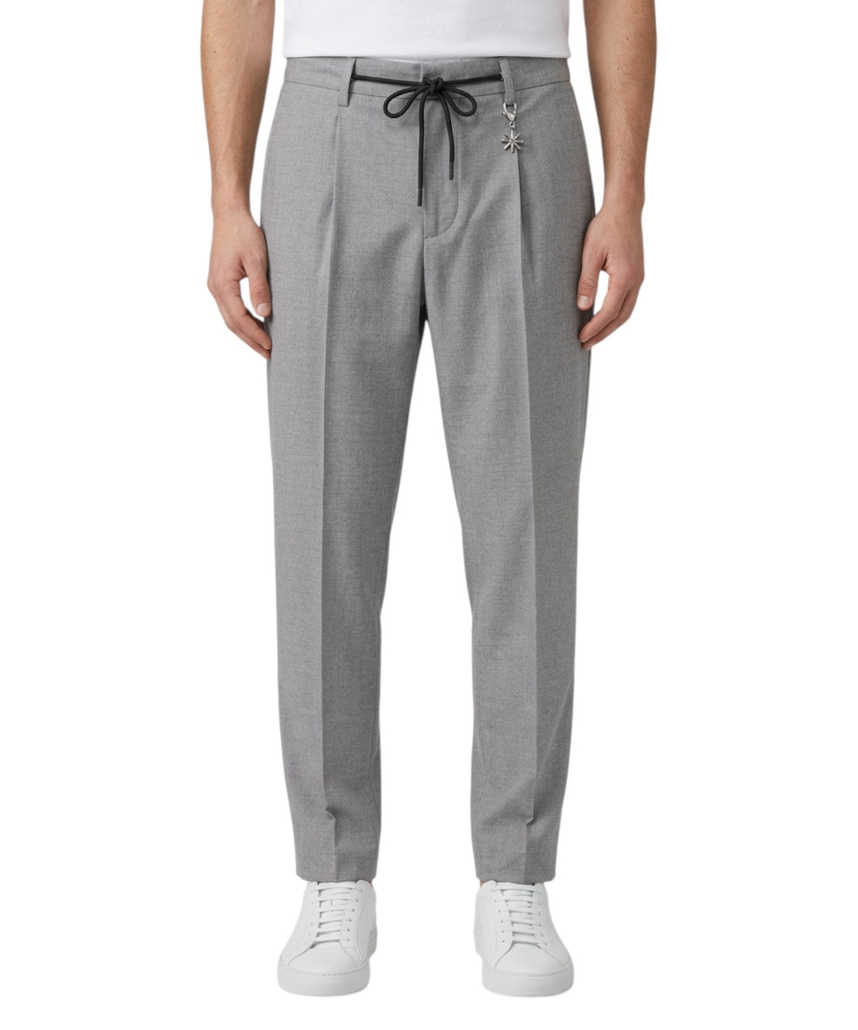 Pantalone Uomo Manuel Ritz in Lana Vergine Stretch con Elastico in Vita