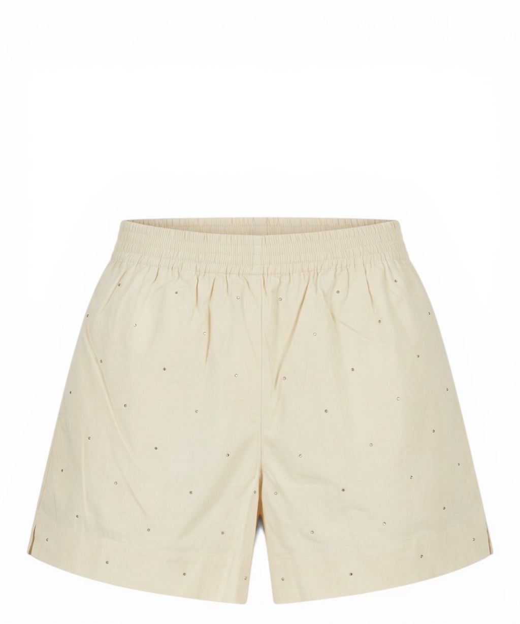 Shorts femme MC2 Saint Barth en coton avec strass appliqués