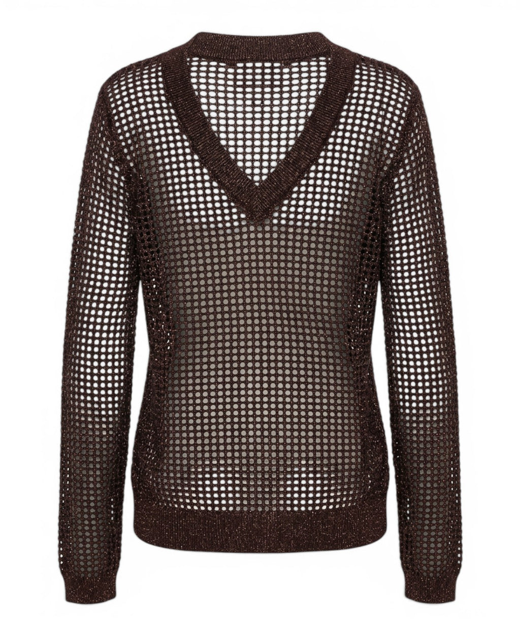 Pull femme ajouré en lurex de MC2 Saint Barth