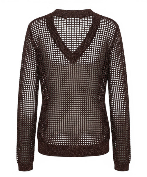 Pull femme ajouré en lurex de MC2 Saint Barth