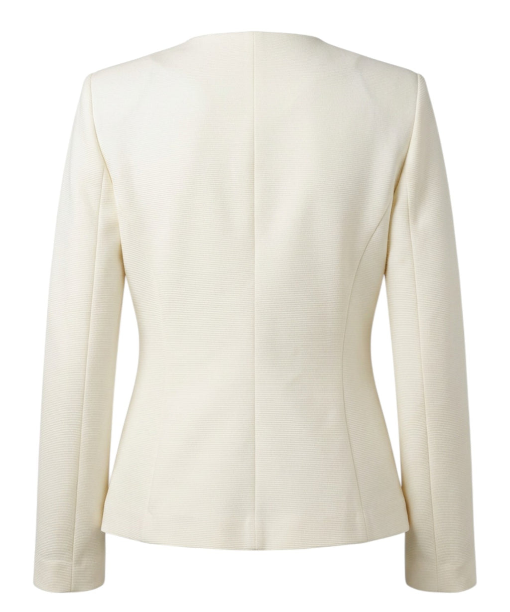 Veste femme en jersey ottoman avec fermeture asymétrique