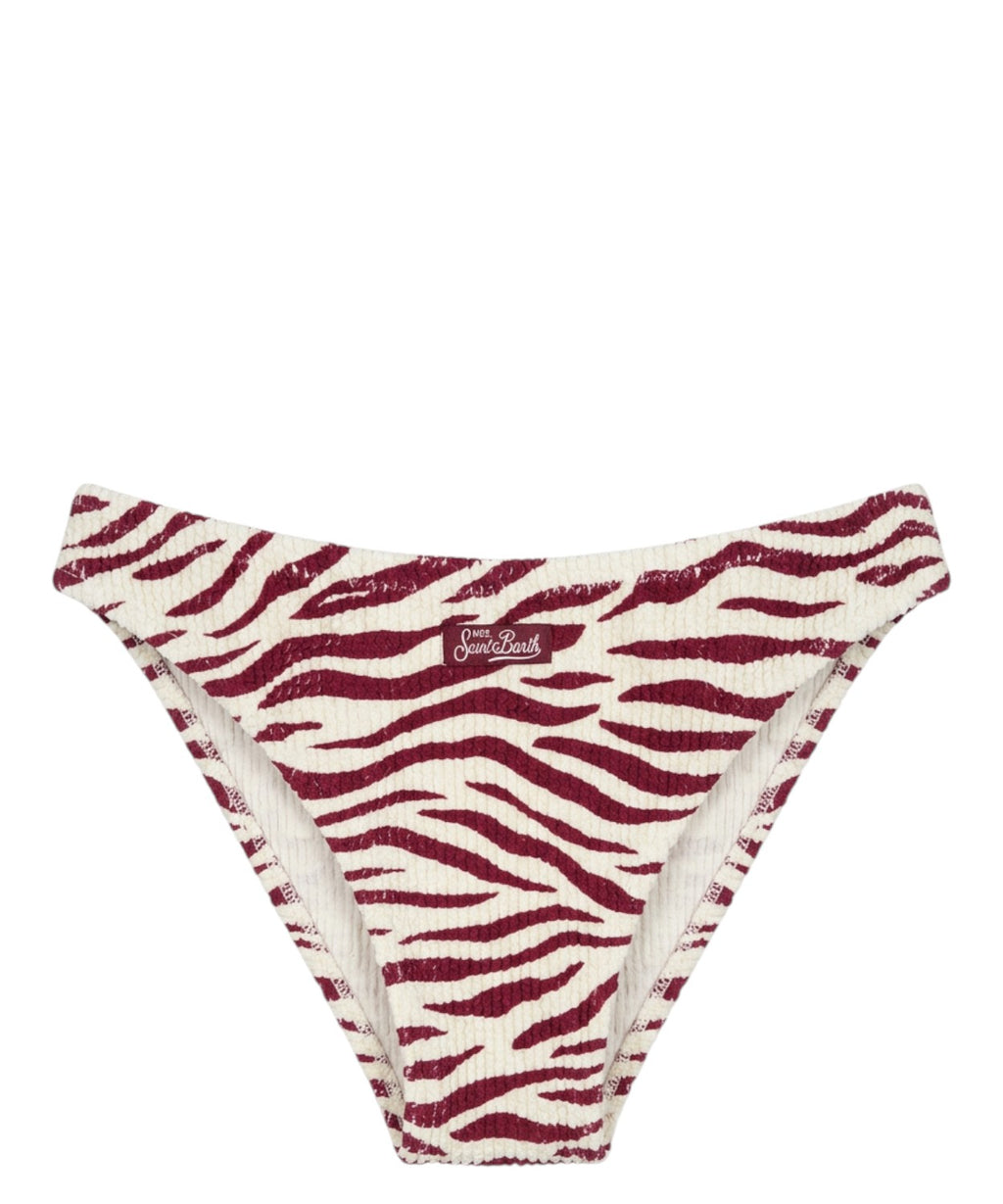 Slip bikini femme Elise crinkle zèbre