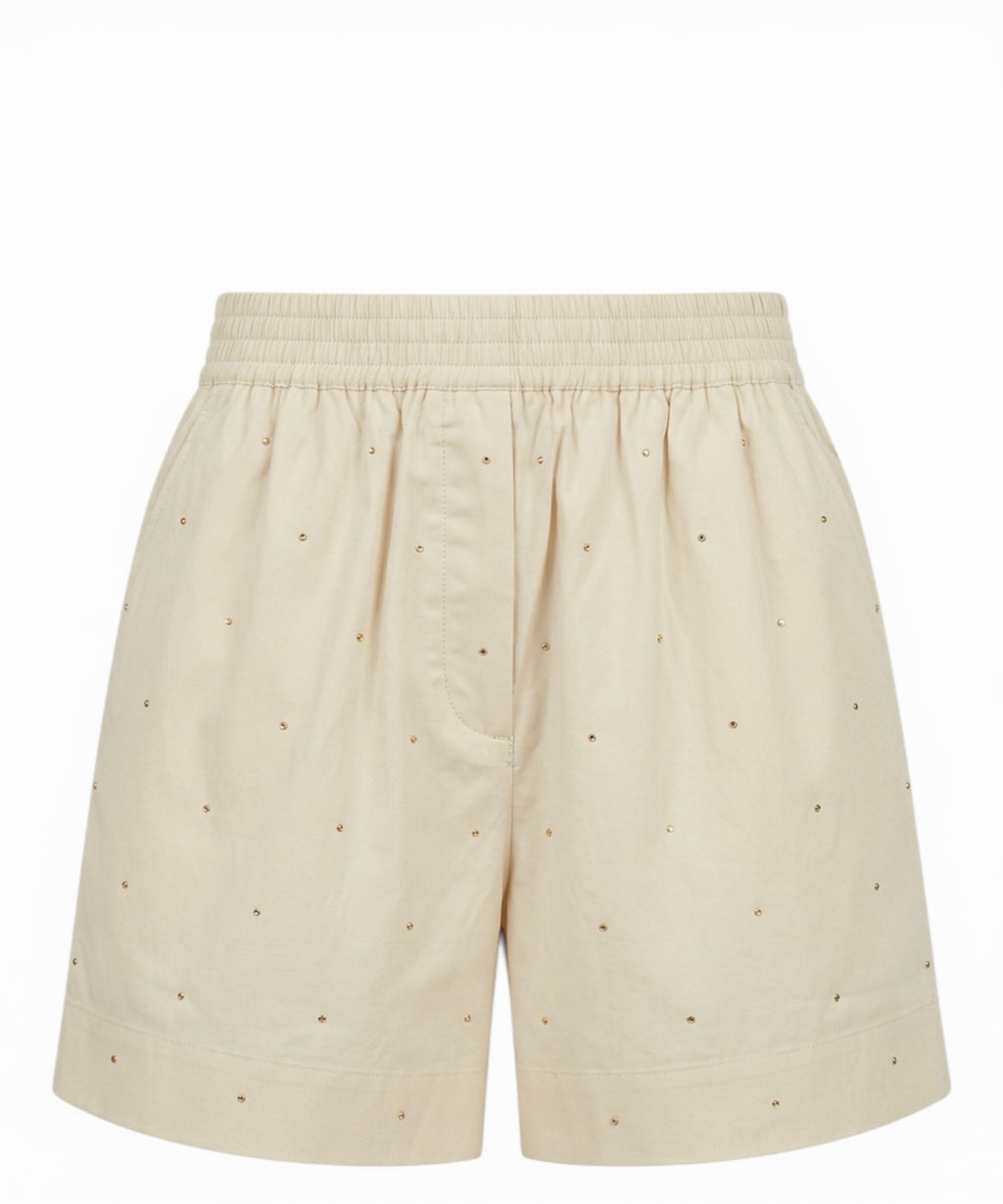 Shorts femme MC2 Saint Barth en coton avec strass appliqués