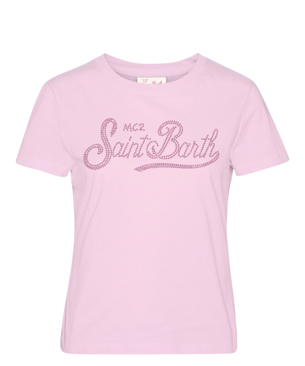 T-shirt femme MC2 Saint Barth avec logo en strass