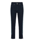 Jean skinny femme avec strass et bande latérale