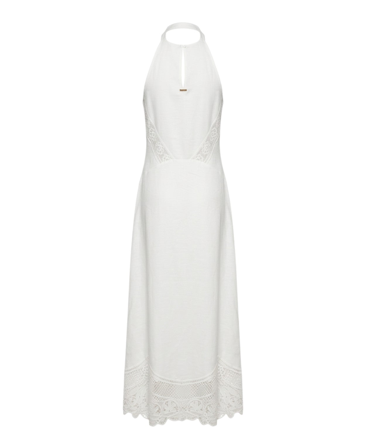 Abito Lungo Smanicato Twinset con Inserti in Pizzo