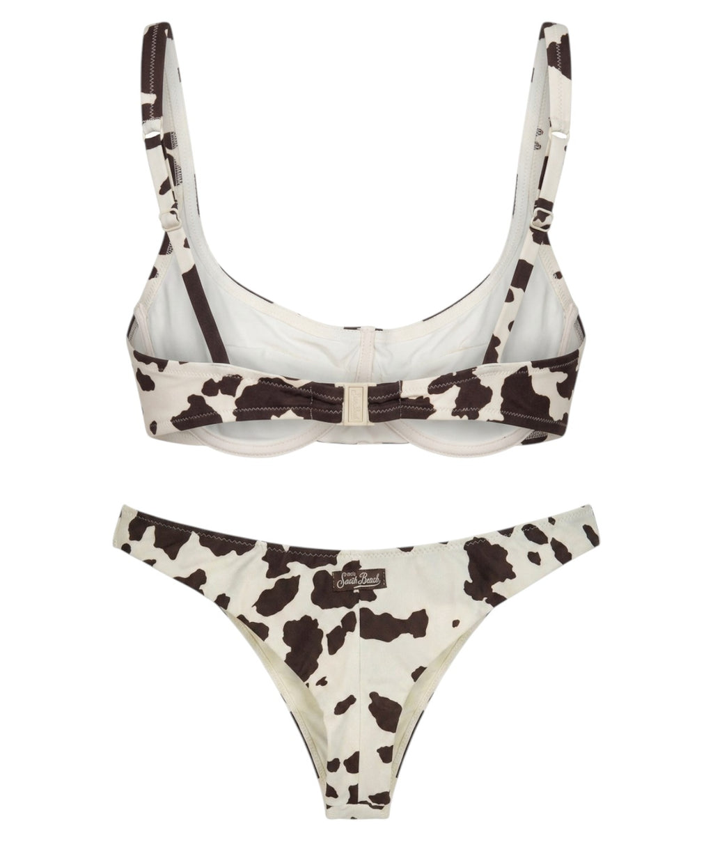 Bikini femme MC2 Saint Barth avec armatures et imprimé vache