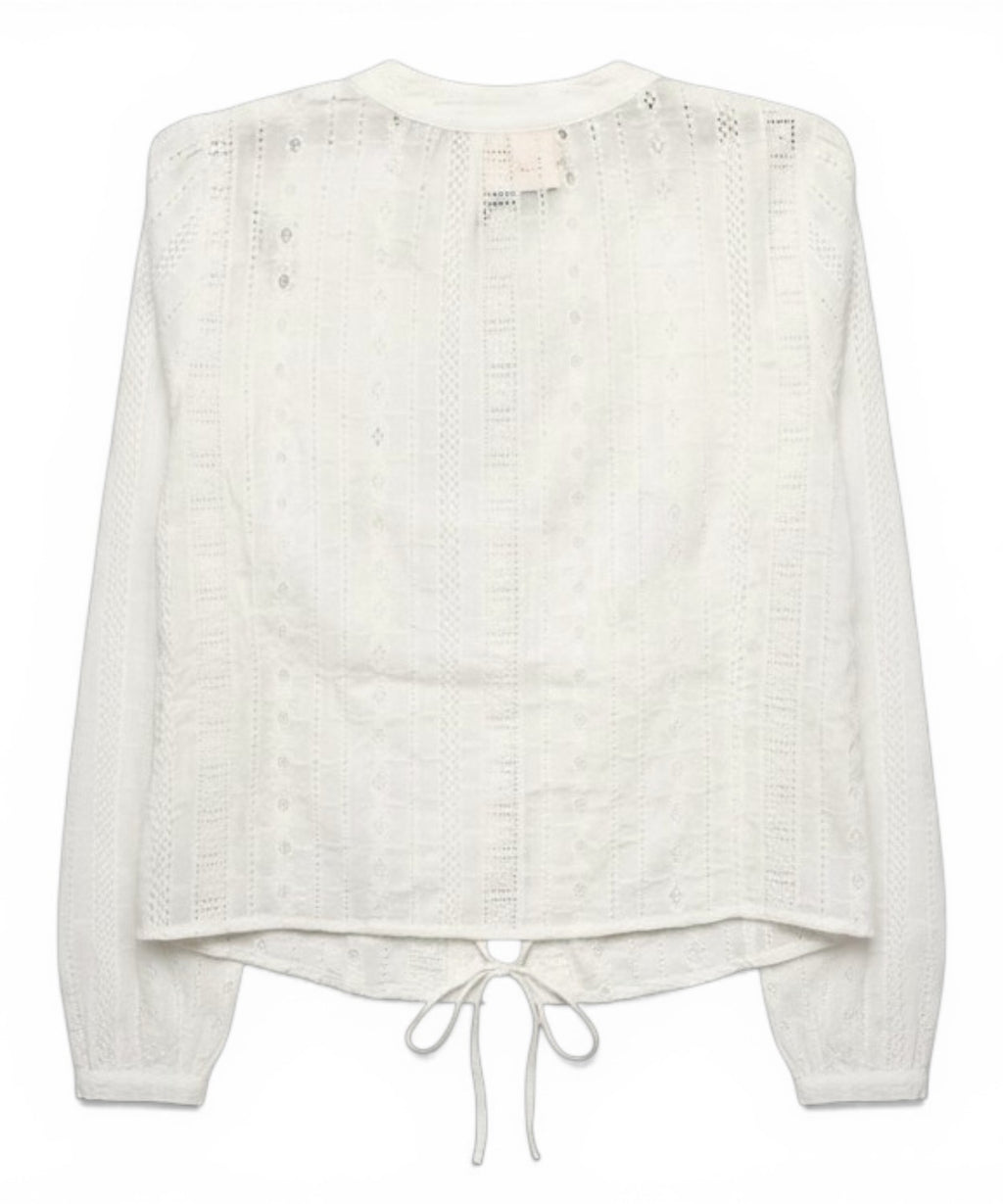 Blouse MC2 Saint Barth en dentelle sangallo avec liens