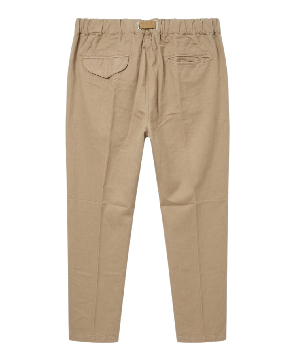 Pantalon GREG Homme White Sand avec Élastique à la Taille en Lin Mélangé