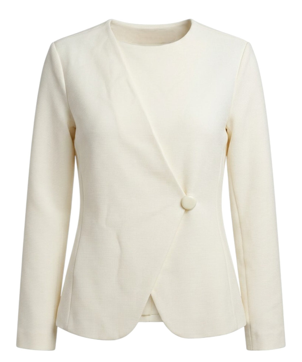Veste femme en jersey ottoman avec fermeture asymétrique