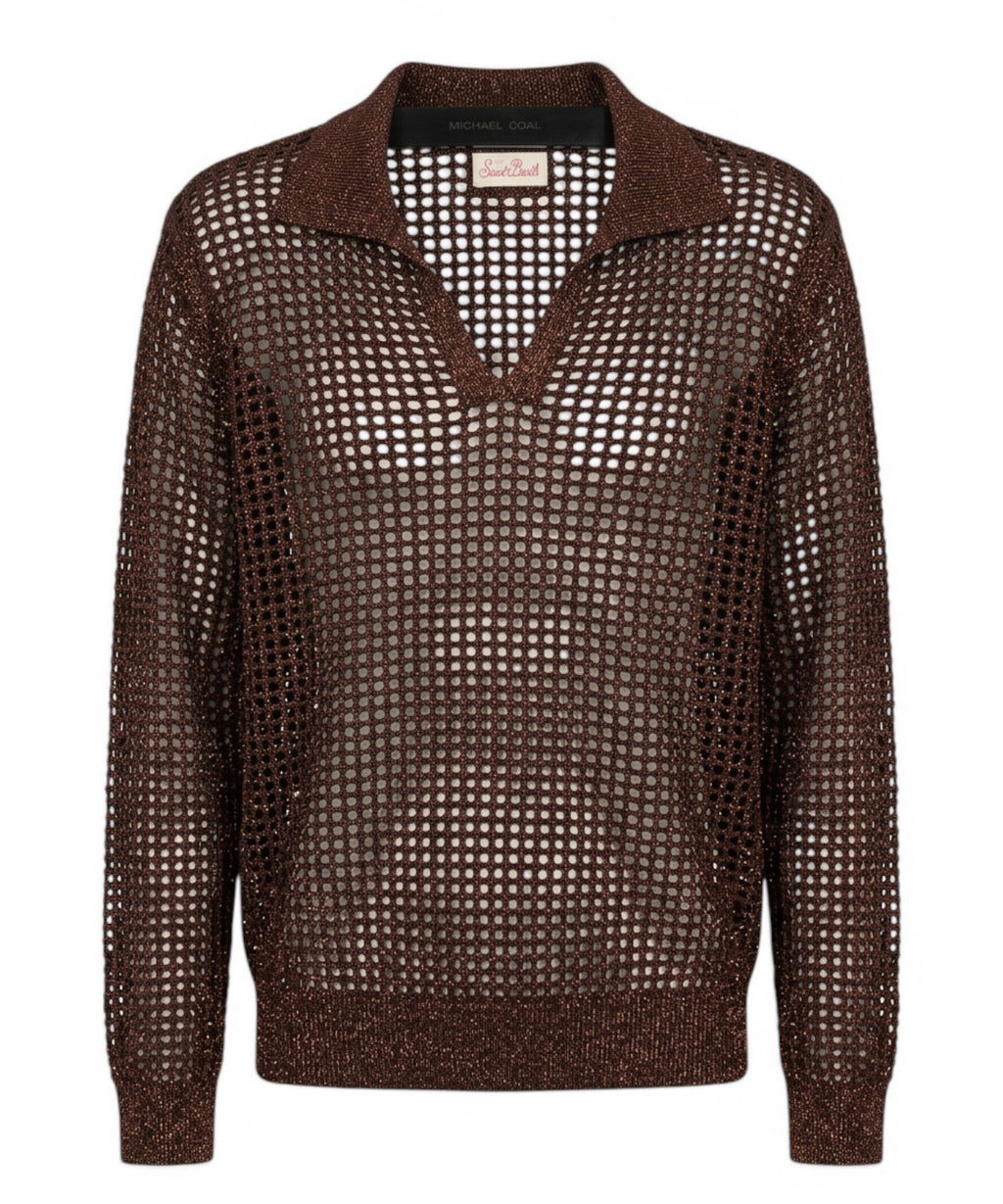 Pull femme ajouré en lurex de MC2 Saint Barth