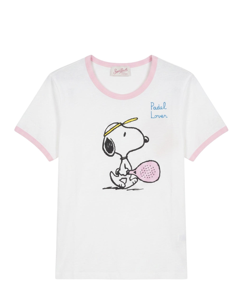 T-shirt Emilie MC2 Saint Barth avec broderie Snoopy Padel