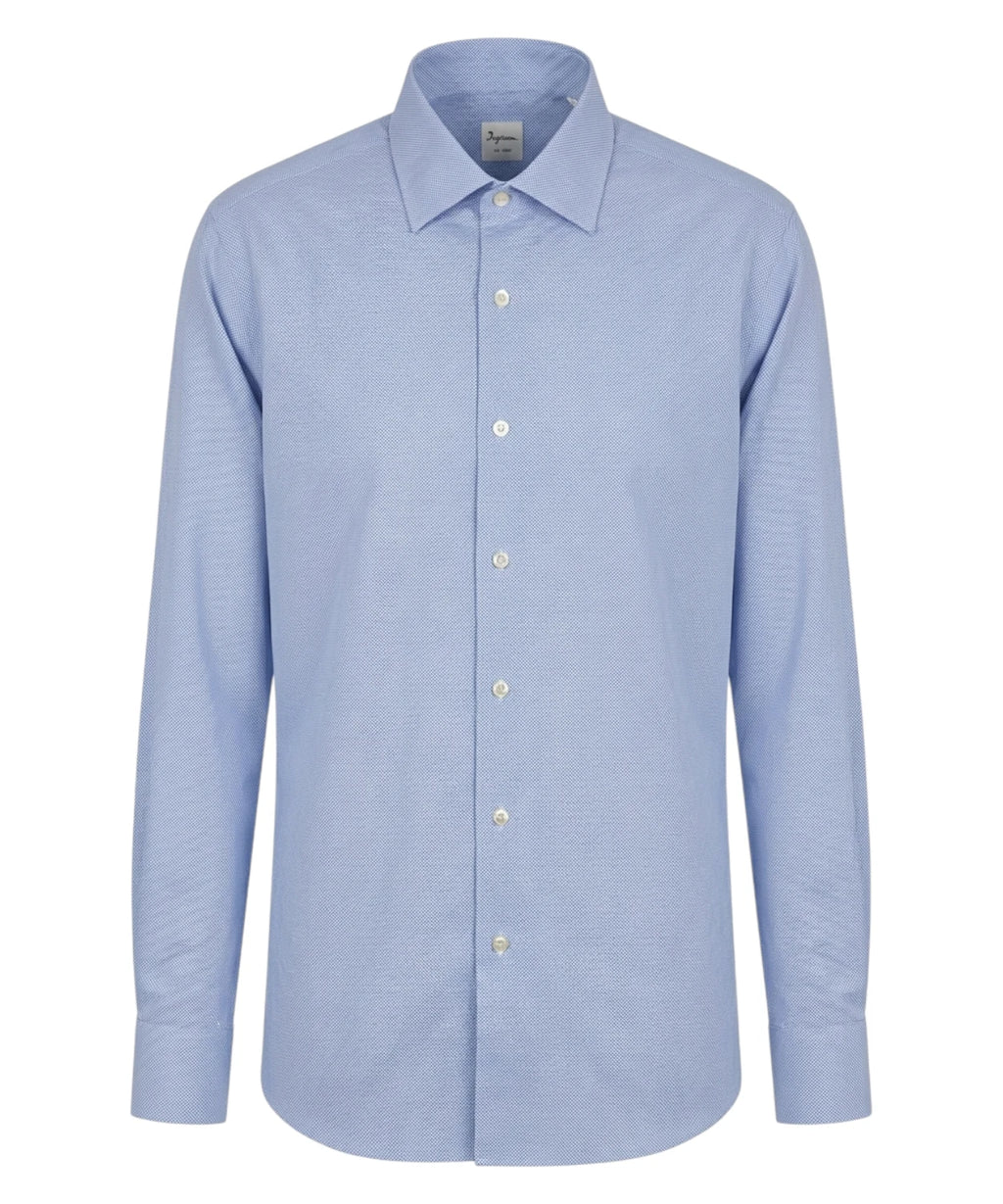 Chemise homme Ingram bleue stretch avec micro-motif