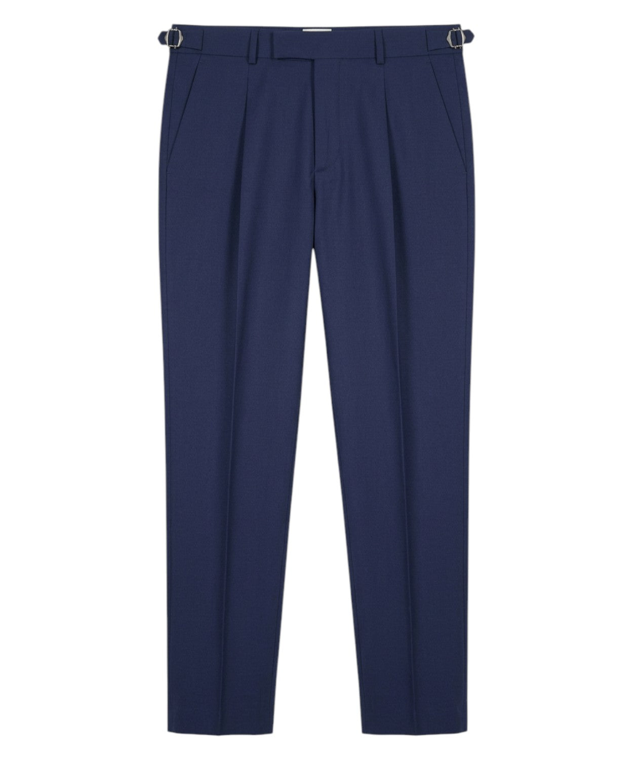 Pantalon Homme Bleu en Laine Stretch avec Pinces