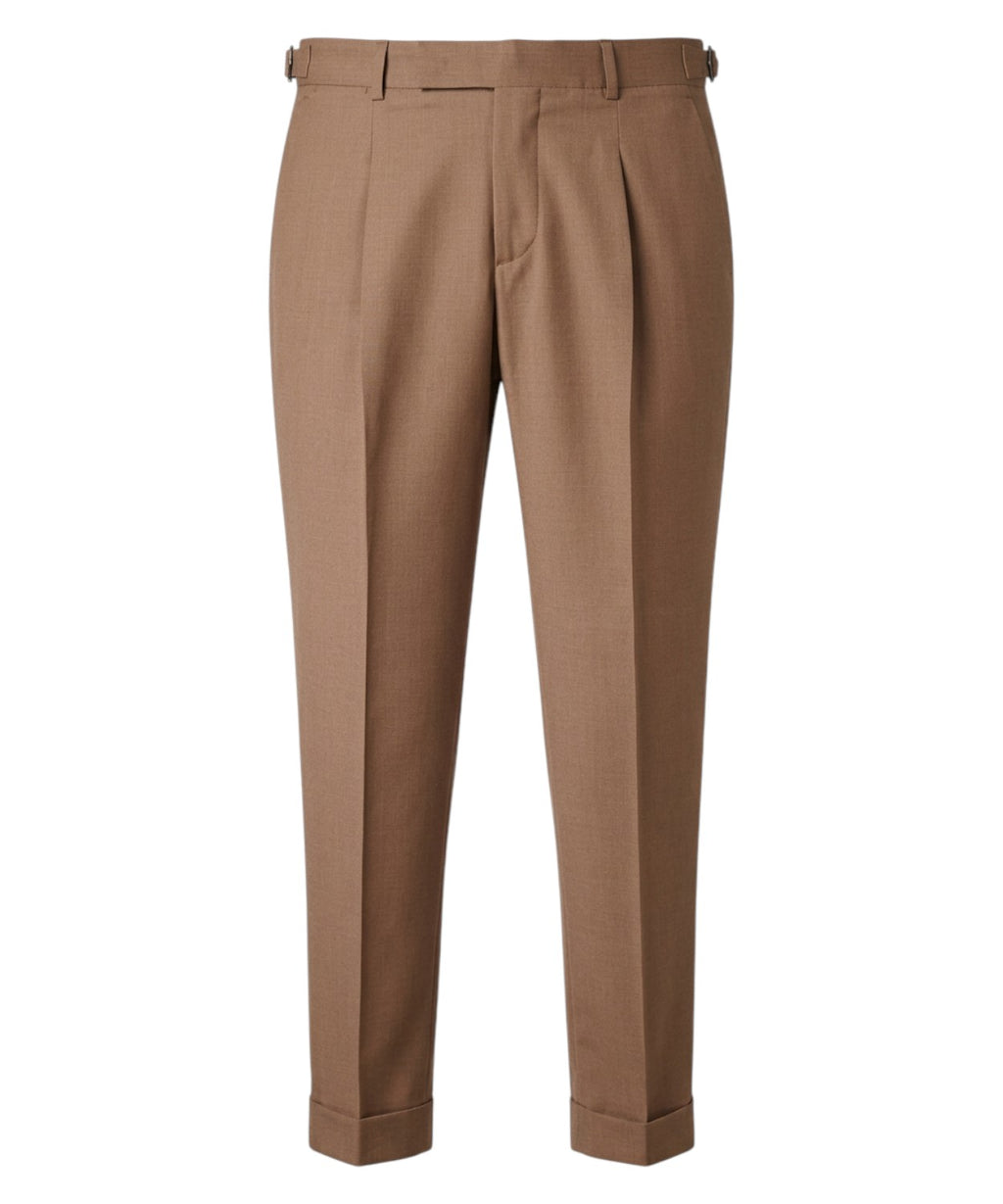 Pantalon Homme en Laine Stretch avec Pinces