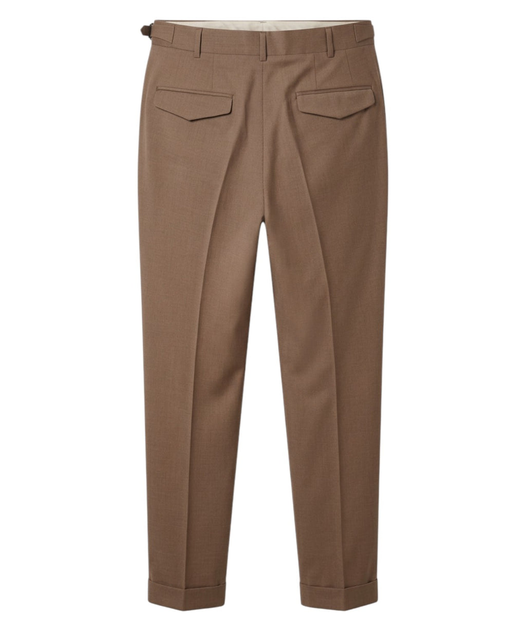 Pantalon Homme en Laine Stretch avec Pinces