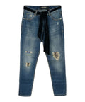 Jeans femme Revise en velours côtelé avec ceinture à la taille