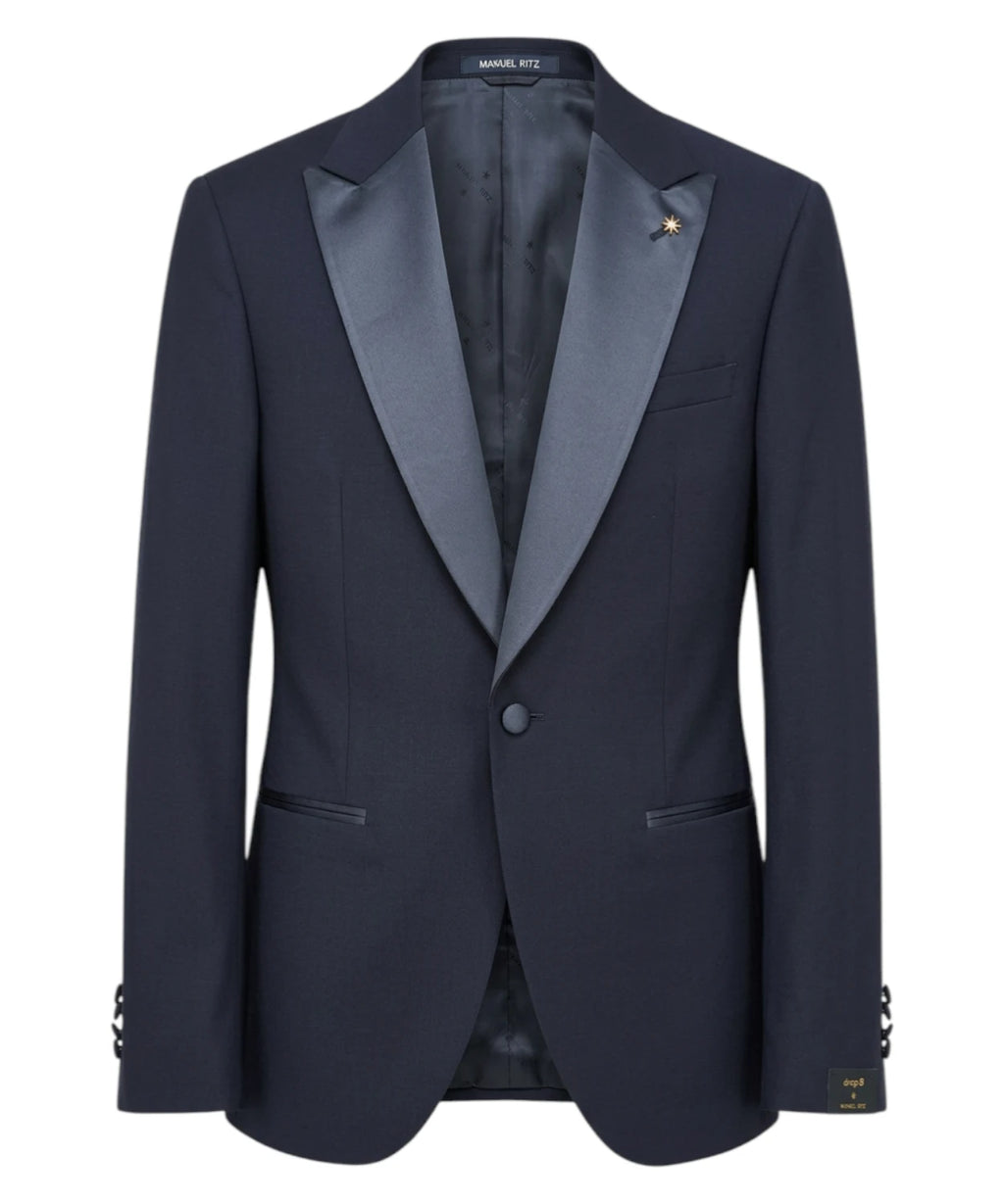 Costume smoking bleu trois pièces - Élégance et confort