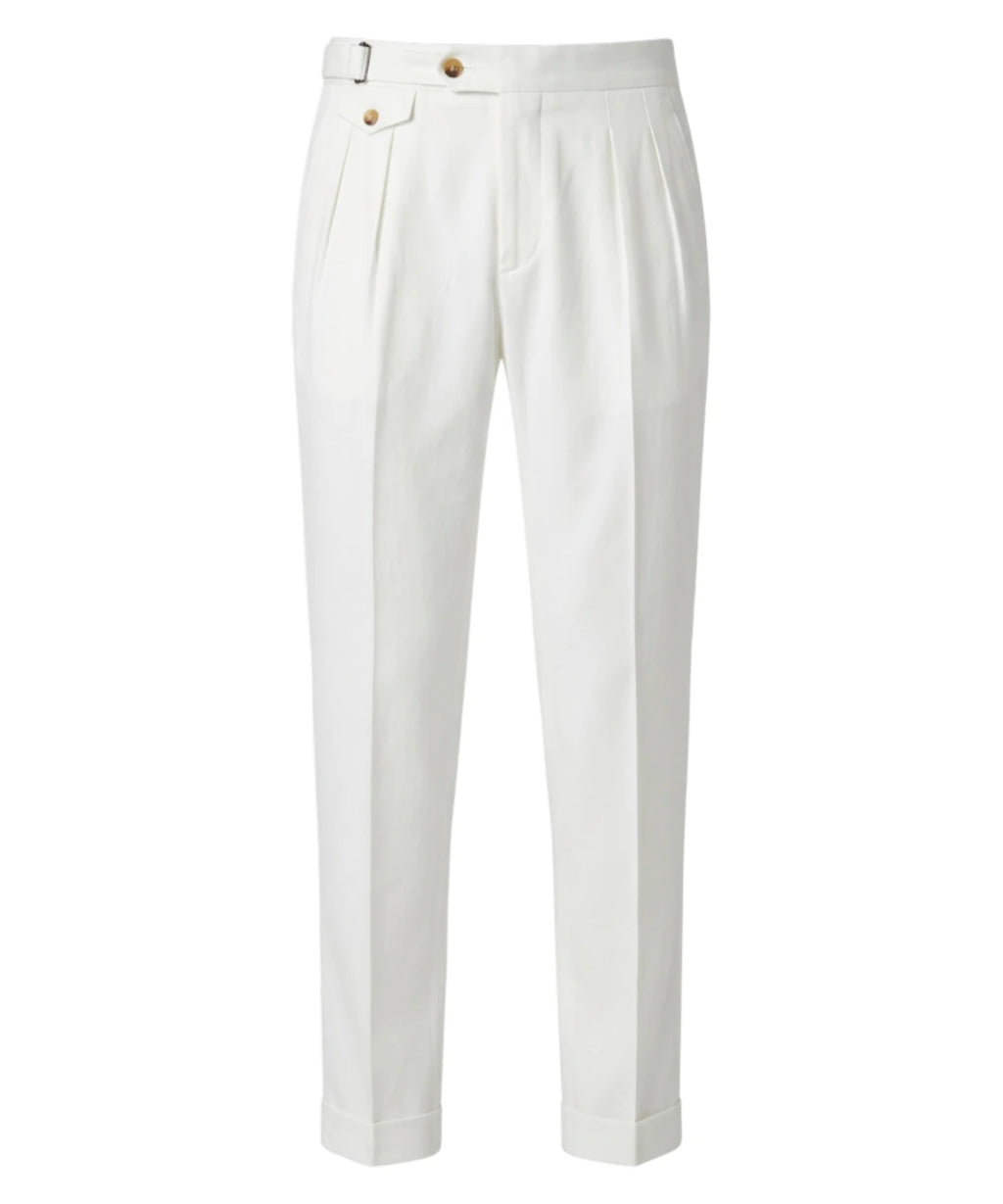 Pantalon blanc coupe sartoriale pour homme
