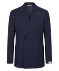 Abito Uomo Gessato Blu Paoloni in Lana Vergine