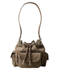 Off White Dumbo.B Suede Bucket Bag in Pelle Catena