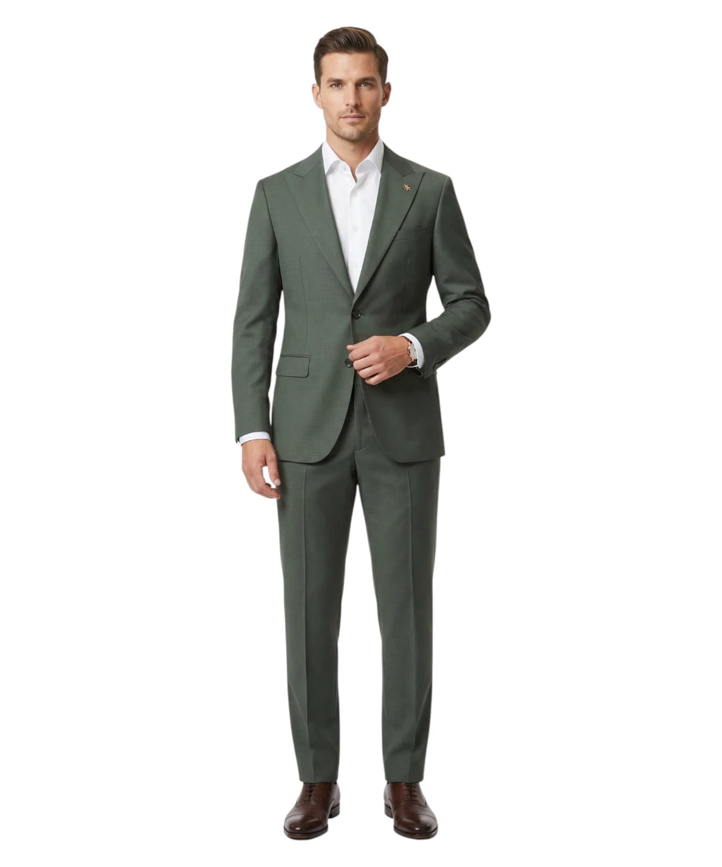 Robe Homme Manuel Ritz Verte en Laine Stretch