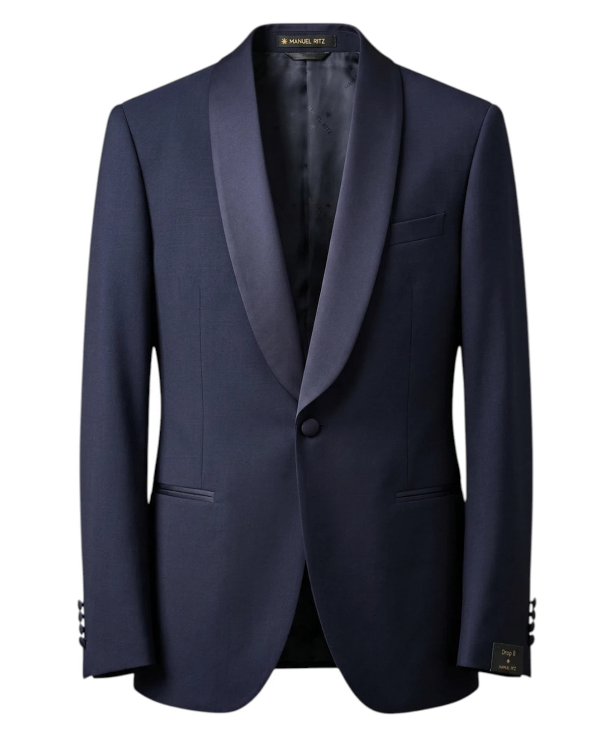 Abito Smoking Uomo Blu Notte di Manuel Ritz in Fresco Lana Stretch
