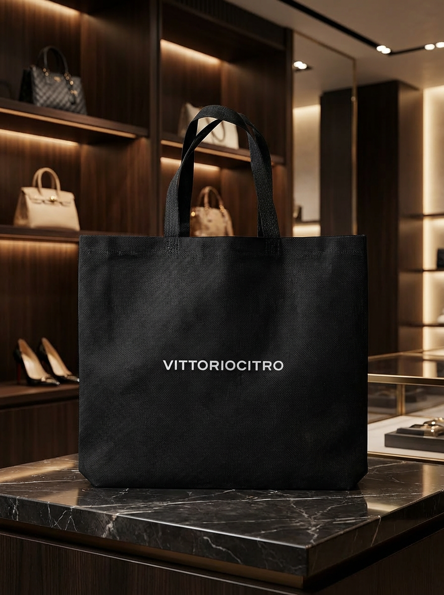 Sac Shopper TNT Noir Poignées Courtes Résistant