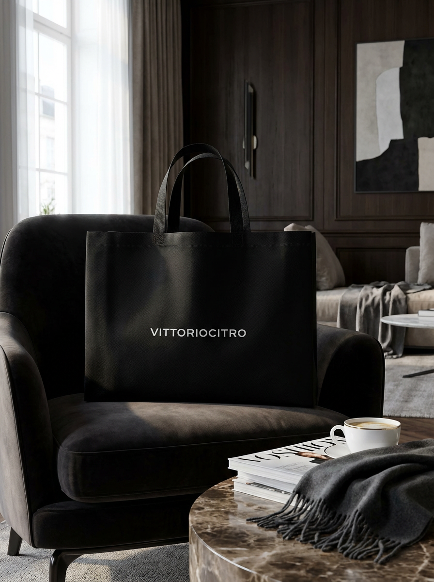 Sac Shopper TNT Noir Poignées Courtes Résistant