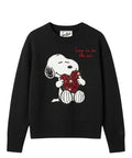 Maglia Girocollo Tessa in Misto Cashmere Snoopy Strass