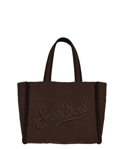 Sac Colette en coton ciré et velours avec bandoulière