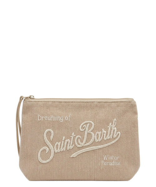 Pochette Aline in velluto a coste con Logo